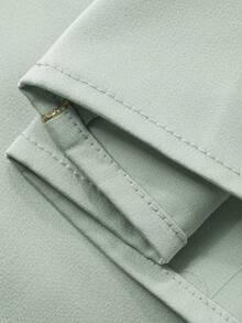 Dazy Kids 少女V领长袖纽扣设计连衣裙，饰有缎带滚边 - 綠色 - 查看 3