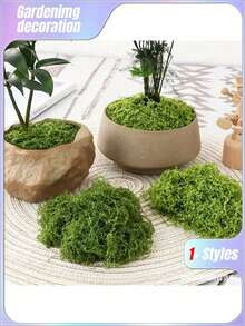1pc 100g Artificial Moss Suitable For Home Decoration, Miniature Landscape Arrangements, Lawn Miniatures, Potted Plants, And Landscaping Decoration Valentine's Day, Valentines Wedding, Birthday - Green - View 7