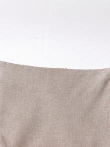 Modelyn Plus Size Solid Color Minimalist Design Elegant Summer Versatile Skirt - Khaki - View 7