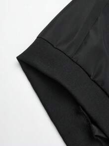 Manfinity Homme Men's Numeric Print Long Sleeve Jacket Coat - Black - View 5