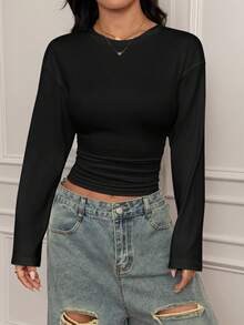 SHEIN PETITE Summer Casual Versatile Solid Color Camisole With Padded Bra Cami Tops Summer Tops Ribbed Tank Tops - Black - View 11