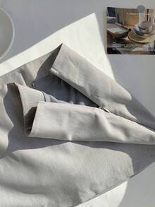 Comfortcana 女士休闲浅灰色低腰迷你裙，夏季灰色半身裙 - 淺灰色 - 查看 7