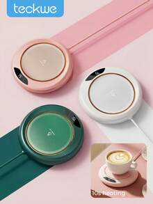 Teckwe Calentador de taza inteligente USB con 3 niveles de temperatura constante, almohadilla de calor eléctrica ajustable para velas, té, leche, bebidas, mesa, comedor y bar como regalo de inauguración de casa - Multicolor - Ver 1