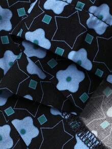 DAZY All-Over Floral Print Women Pajama Set, Spring - Blue - View 7