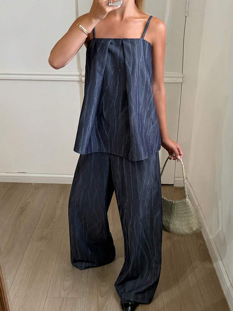 Women's Casual Daily Full Print Camisole And Pants 2 Pieces Set, Summer