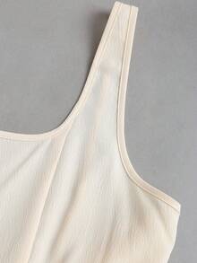 Sweetra American Sexy Backless Tie-Up Bow Ballerina Style Sweet Waist-Cinching Sleeveless Dress - Light Yellow - View 3