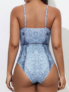 Zestiva Traje de baño de una pieza con botones frontales para el verano - Multicolor - Ver 6