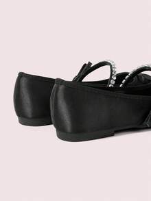 CUCCOO DOLLMOD Valentine's Day Women's Beige Ballet Flats With Bow Detail For Summer Christmas Fall New Year Holiday Valentines Valentine's Day - Graphite Black - View 10