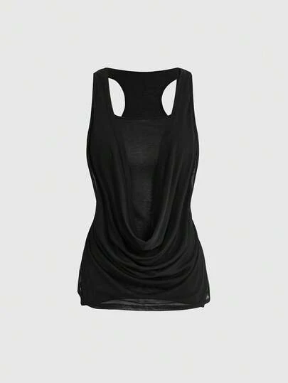 ROMWE Grunge Punk Áo hai dây không tay cổ khoét sâu phong cách Punk của Millennium Abby, cỡ lớn, màu trơn dành cho nữ.