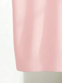Franclia Áo thun nữ mùa xuân/hè màu trắng, kiểu dáng đơn giản, cổ bẻ, tay raglan, tay ngắn, chất liệu dệt kim ôm sát. - Màu Hồng baby - Xem 6
