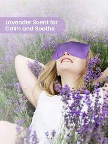 1PC Lavender Scented Weighted Eye Mask For Microwave Heating Yoga Relaxation Sleep Warm Cold Compress Soothing Aromatherapy Self Care - Multicolor - View 3