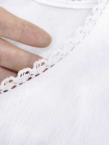 Linhara Áo sơ mi cỡ lớn thêu họa tiết, chất liệu vải lanh, tay lửng, cổ tròn, kiểu Bohemian, thích hợp cho kỳ nghỉ. - trắng - Xem 4