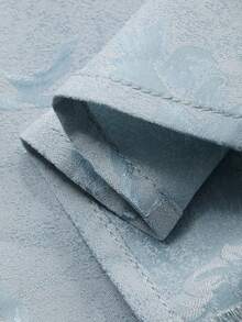 DAZY 女士优雅碎花V领宽松长连衣裙，春夏款 - 藍色 - 查看 9