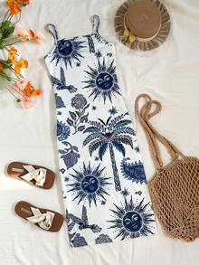 Travachic KIDS Tween Girls' Summer Vacation Casual Knit Floral Print Camisole Dress - Multicolor - View 2