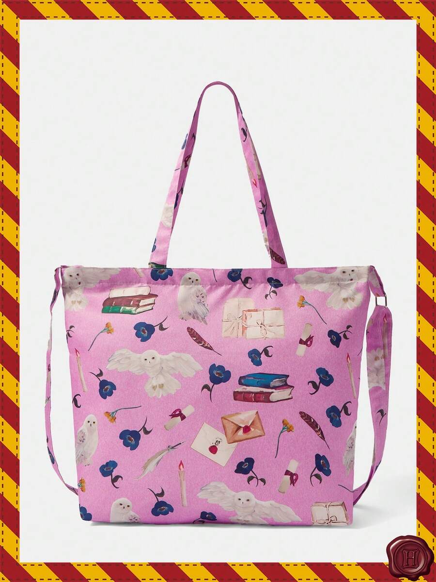 HARRY POTTER X SHEIN Purple Background White Bird Crossbody Bag - Multicolor - View 1