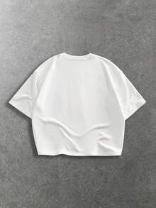 ROMWE MEN Street Life Men's Casual Printed Graphic Short Sleeve T-Shirt, Summer - White - View 10