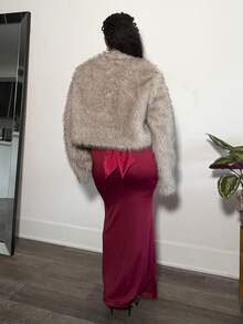 Tyla Gomez Cárdigan de manga larga y suave para mujer, ideal para otoño/invierno - Marrón - Ver 2