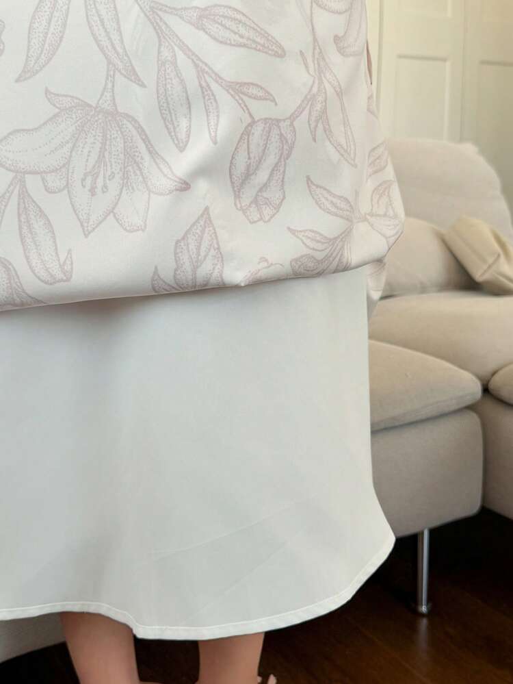 Women's Elegant Floral Print Surplice Neck Lantern Sleeve Cinched Waist Dress, Suitable For Spring And Autumn Vacation Summer Sun Dresses For Women