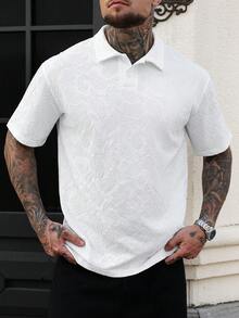 Manfinity CasualCool Áo Polo nam tay ngắn màu trơn họa tiết Paisley Jacquard, thích hợp cho kỳ nghỉ hè, đi biển. Áo Polo nam màu trắng có họa tiết. Áo Polo nam màu trắng có họa tiết. Áo Polo nam màu trắng họa tiết Paisley. - trắng - Xem 3