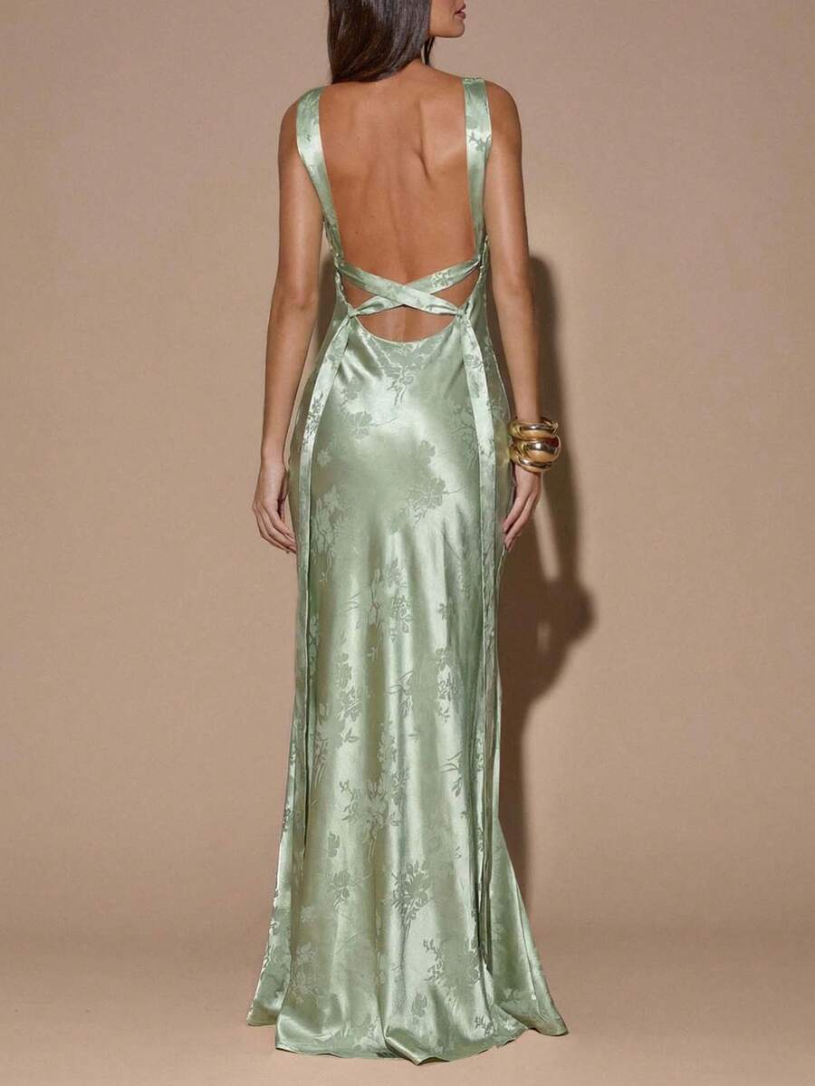 SHEIN BAE Đầm dự tiệc, đầm dạ hội ... - màu xanh lá - Xem 1