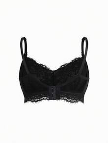 1pc Black Lace Sexy Maternity Nursing Bra, Breastfeeding Lingerie - Black - View 2