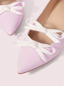 CUCCOO DOLLMOD Bailarinas elegantes con lunares y decoración de lazo para mujer, ideales para el día a día en Navidad - Morado - Ver 8