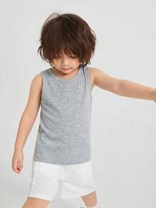 4件套男童100%纯棉休闲纯色和迷彩背心 - 彩色 - 查看 6