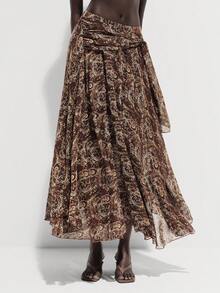 Lumivelle 佩斯利印花系带裹身裙 - 彩色 - 查看 1