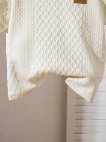 SHEIN 男童圆领休闲百搭日常短袖T恤 - 杏色 - 查看 3