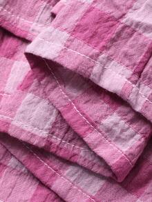 Dazy Kids Young Girls Round Neck Plaid Woven Shirt - Pink - View 8