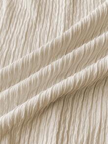 Tween Girls Cute White Crop Top With Black Bowknot Detail And Slit Hem, Summer Tops - Apricot - View 6