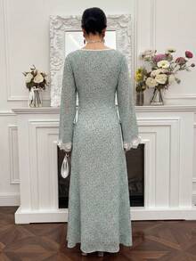 Yasmyna Đầm Ả Rập tay loe in họa tiết hoa nhí thanh lịch dành cho nữ, mùa thu - Nhiều màu - Xem 7