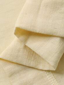 Livesso 女士长款黄色系带雪纺衬衫裙，休闲宽松轻盈户外街头沙滩度假开衫 - 米色 - 查看 9