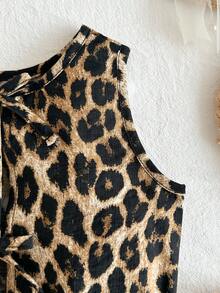 SHEIN Babygirl Casual Cute Versatile Leopard Print Camisole - White - View 4