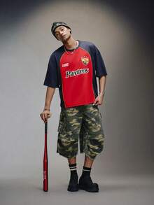 PAVTROS تي شيرت رجالي بأكمام قصيرة بطراز رياضي كاجوال عتيق، بتصميم ألوان متباينة، ملائم للارتداء اليومي والأنشطة الرياضية الخارجية والأحداث الشارعية، بطبعة شعار راقية، بقصة مريحة وأناقة بسيطة، مناسب للهدايا والمناسبات - أزرق بحري - مشاهدة 4