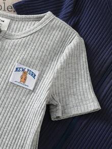 Infant/Toddler Boys' Lion Cartoon Print 2 Pieces Snug Fit Short Jumpsuit - Multicolor - View 4