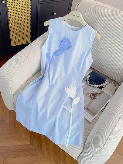 GlowEve CURVE Vestido versátil de talla grande para mujer con flores 3D, romántico para citas, casual y para ir al trabajo, primavera/verano