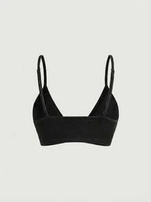 SHEIN MOD Top de tirantes de mezclilla con acolchado para mujer, azul - Negro - Ver 2