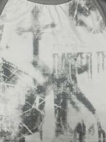 Lalippa 女士插肩袖上衣，撞色设计，数码印花，休闲性感风格，Y2K 和休闲装，送给她的绝佳礼物，节日礼物，2026 春夏新款女士短袖上衣。 - 彩色 - 查看 4