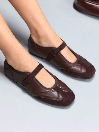 CUCCOO GRLICON 女士休闲搭扣装饰平底乐福鞋