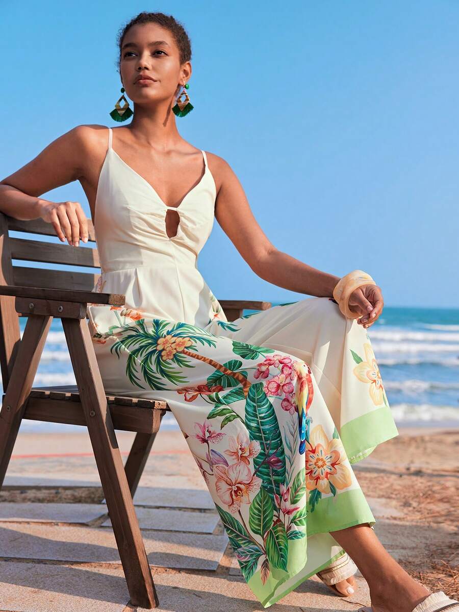 Travachic 热带印花无袖休闲连体裤 - 彩色 - 查看 1