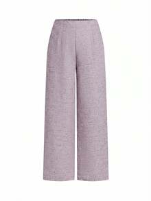 Ellevyn Plus Size Women Elegant Work Vest & Pants 2 Pieces Set, Summer Outfits - Dusty Purple - View 5
