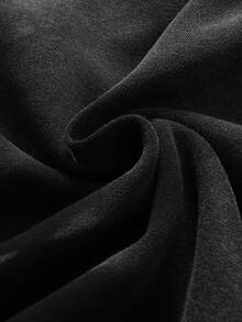 ROMWE MEN 男士扎染水洗短裤，复古街头风 - 黑色 - 查看 6