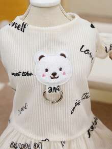 PETSIN 狗狗服装、猫咪服装、动物裙装、宠物春夏新品系列、幼犬连衣裙、公主风百搭连衣裙、条纹印花、小型动物服装、清凉防晒霜 - 彩色 - 查看 10