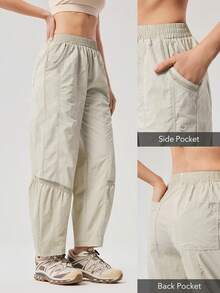 OutZeal 女士运动裤 露营徒步旅行 防水网眼设计 带口袋 - 淺灰色 - 查看 4