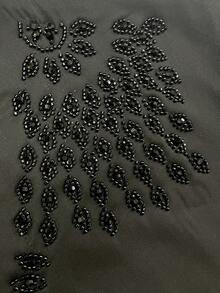 SHEIN Najma Áo choàng dài dáng rộng, thanh lịch dành cho nữ, đính ngọc trai. - màu đen - Xem 10