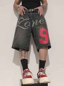 STEELVANCE Men's Casual Printed Denim Shorts - Grey - View 3