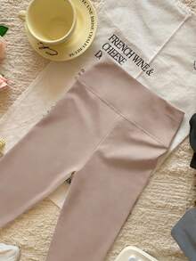 Dazy Kids Tween Girls Solid Color Leggings - Khaki - View 2