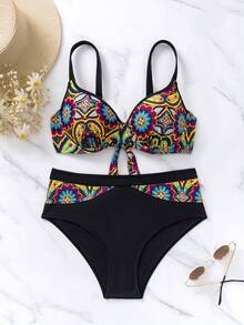 Bộ bikini 2 mảnh bán chạy nhất của Swim Vcay dành cho nữ, màu sắc rực rỡ đen, đỏ, xanh dương, cam, vàng với họa tiết Mandala & Paisley, áo nâng ngực có gọng với dây đeo điều chỉnh được, cúp ngực 3D cứng cáp, quần cạp cao màu đen tương phản, thiết kế lấy cảm hứng từ phong cách Boho cổ điển, đồ bơi phong cách Y2K Hot Girl, đồ đi biển cho kỳ nghỉ hè, tiệc bể bơi, tắm nắng, lễ hội âm nhạc và phong cách Mod&Vcay thời thượng. - Nhiều màu - Xem 4