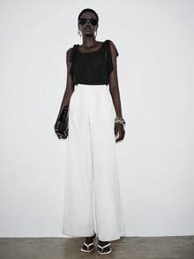 Lumivelle 女士时尚无袖蝴蝶结系带连体衣，春夏款 - 黑色 - 查看 5